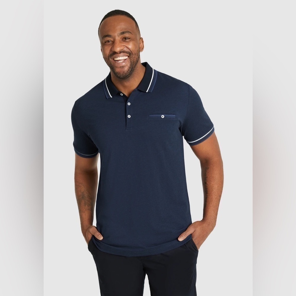 Johnny Bigg COBALT REESE BIRDSEYE POLO 1XL NEW